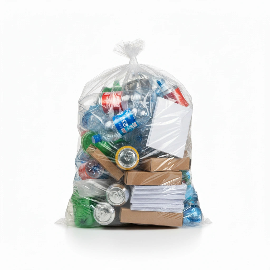 Sac poubelle - 110L - Transparent - 200 sacs - 22µ