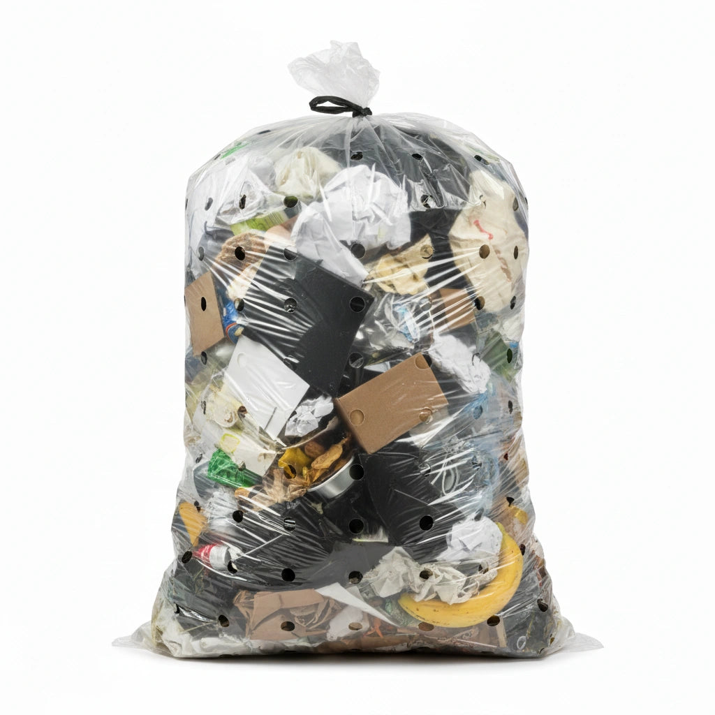 Housse pour conteneur - 400L - Macro Perforée - Transparent - 100 sacs