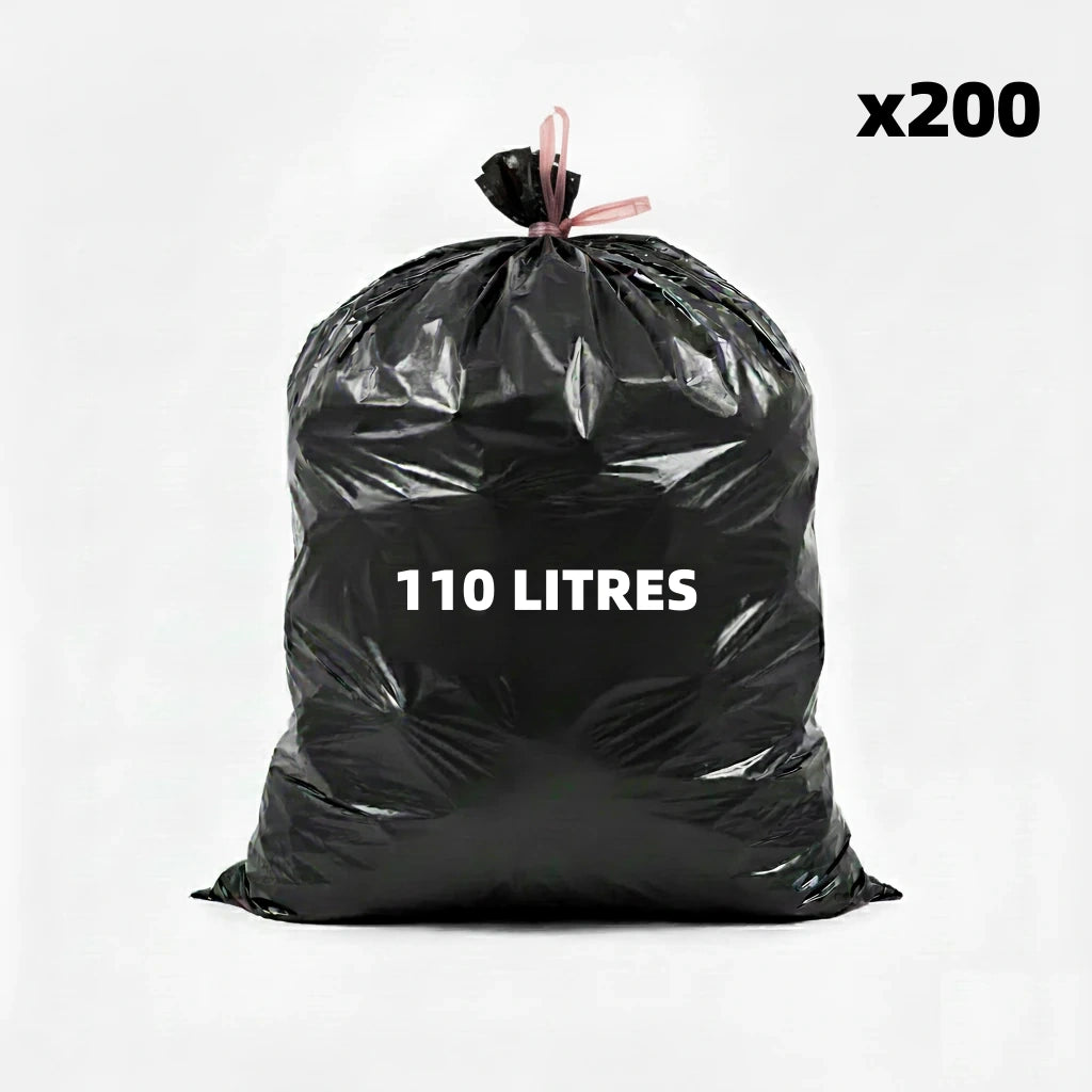 Sac poubelle - 110L - Noir - 200 sacs - 55µ