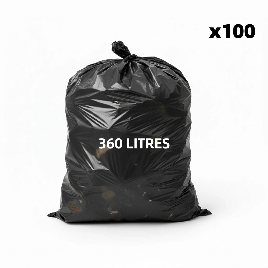 Housse pour conteneur - 360L - Noir - 100 sacs - 30µ