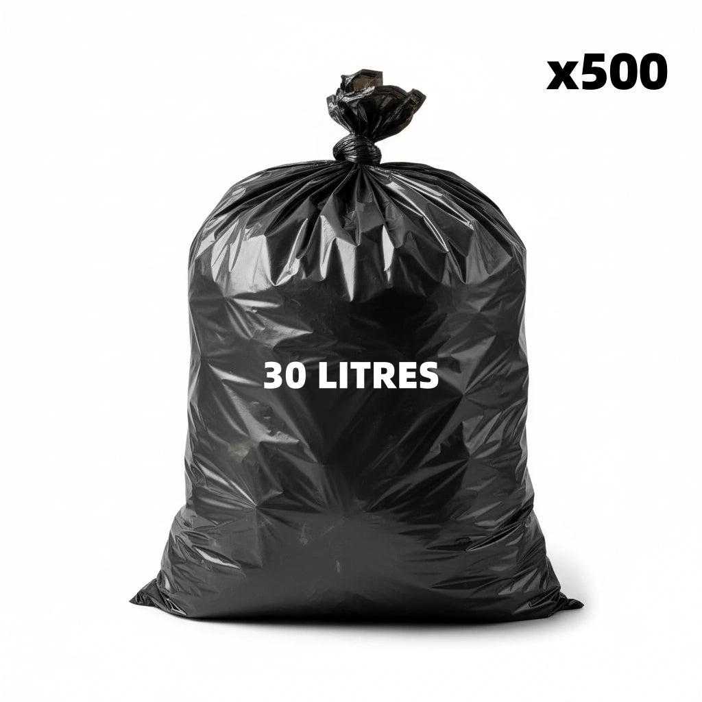 Sac poubelle - 30L - Noir - 500 sacs - 27µ