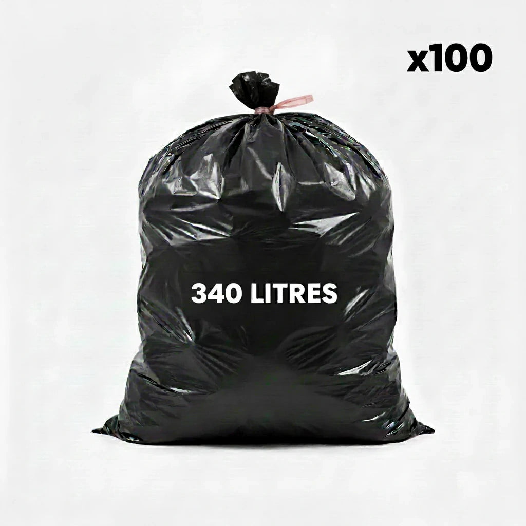 Sac pour conteneur - 340L - Noir - 100 sacs - 55µ