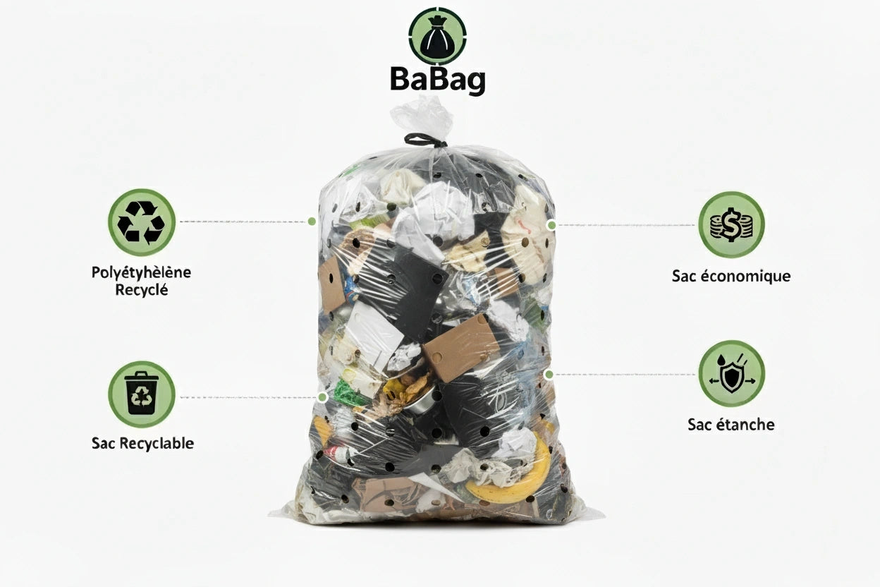 Housse pour conteneur - 400L - Macro Perforée - Transparent - 100 sacs