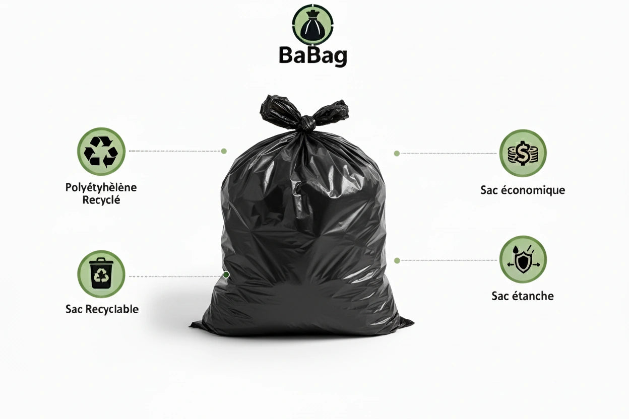 Sac poubelle - 20L - Noir - 1000 sacs - 11µ