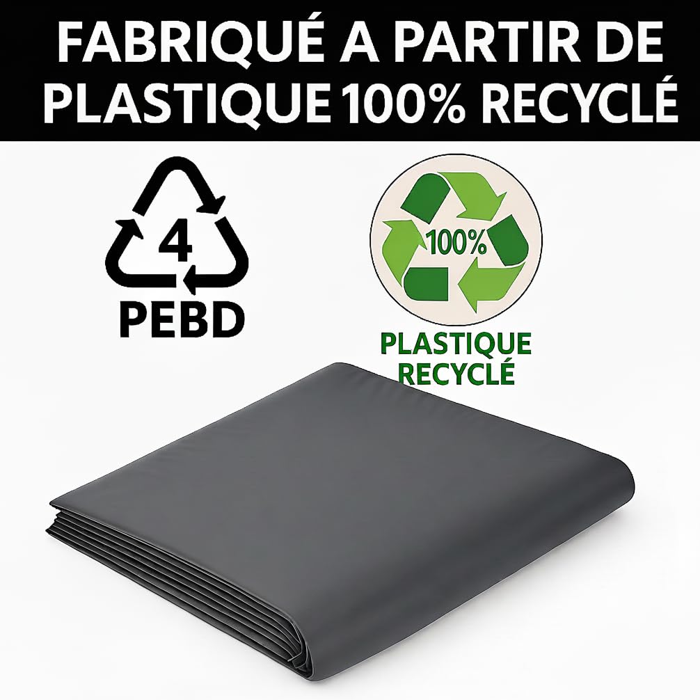 Housse pour conteneur-1000/1100L-Noir-50sacs-30µ