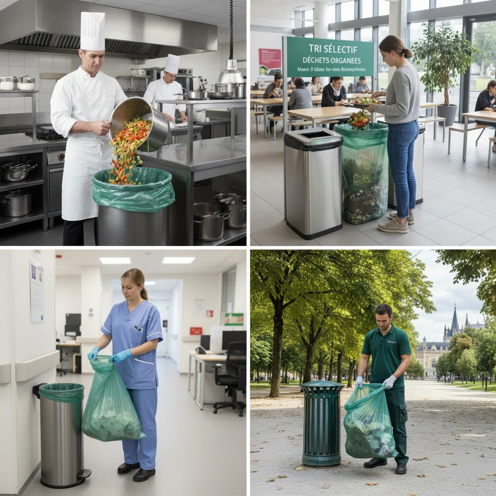 Sac poubelle - 110L - Vert - 200 sacs - 40µ