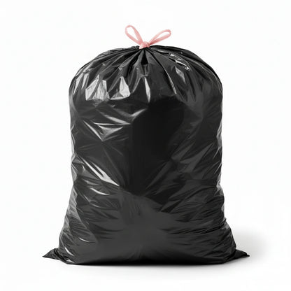 Sac poubelle à lien coulissant - 30L - Noir - 500 sacs - 23µ