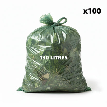 Sac poubelle - 130L - Vert - 100 sacs 40µ