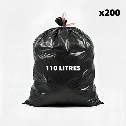 Sac poubelle - 110L - Noir - 200 sacs - 55µ