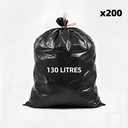 Sac poubelle - 130L - Noir - 200 sacs - 20µ