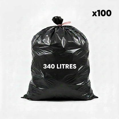 Housse pour conteneur - 340L - Noir - 100 sacs - 30µ