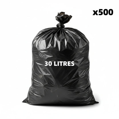 Sac poubelle - 30L - Noir - 500 sacs - 27µ