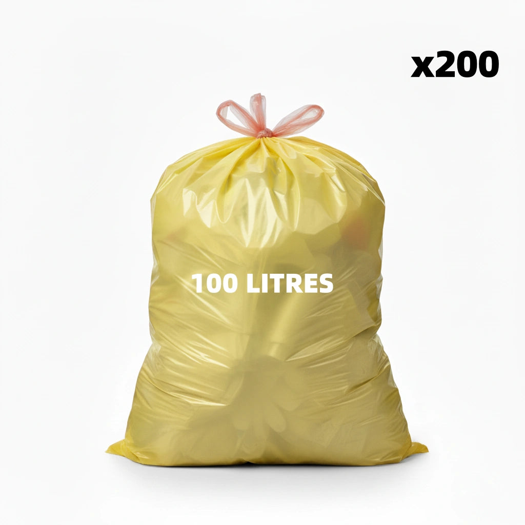 Sac poubelle Dasri - 100L - DASRI - Jaune - 200 sacs - 28µ