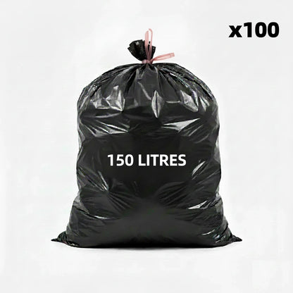 Sac poubelle - 150L - Noir - 100 sacs - 55µ