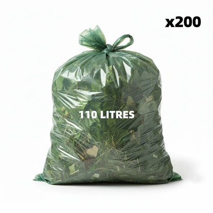 Sac poubelle - 110L - Vert - 200 sacs - 40µ