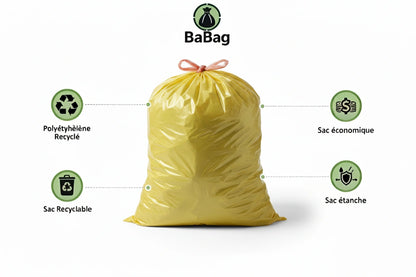 Sac poubelle Dasri - 30L - DASRI - Jaune - 500 sacs - 20µ