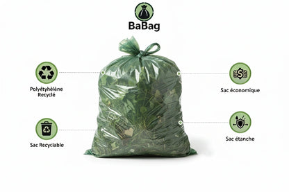 Sac poubelle - 130L - Vert - 100 sacs 40µ
