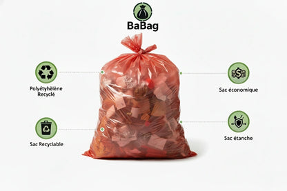 Sac poubelle - 110L - Rouge - 200 sacs - 40µ