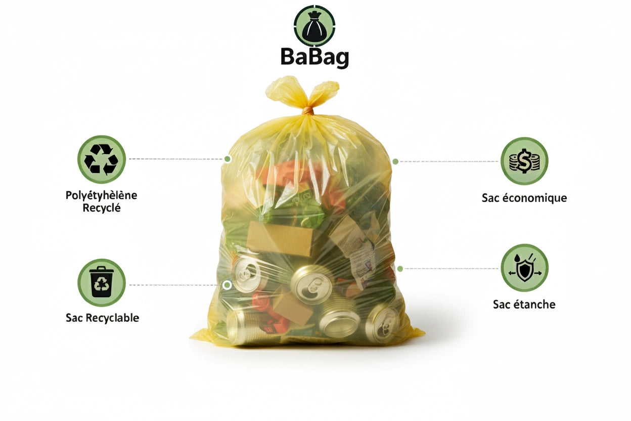 Sac poubelle Dasri - 110L - DASRI - Jaune - 200 sacs - 30µ