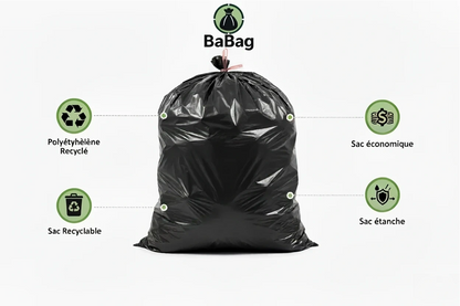 Sac pour conteneur - 340L - Noir - 100 sacs - 55µ