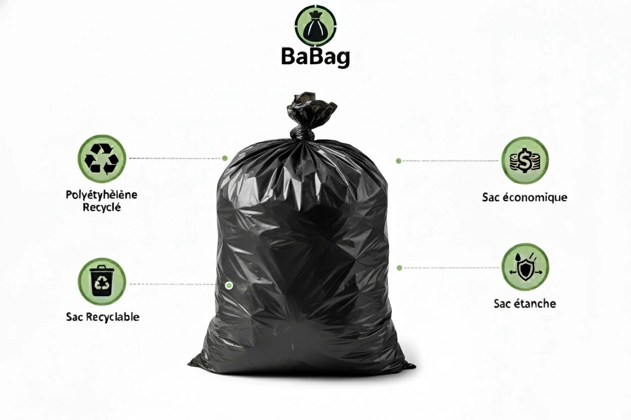 Sac poubelle - 30L - Noir - 500 sacs - 27µ