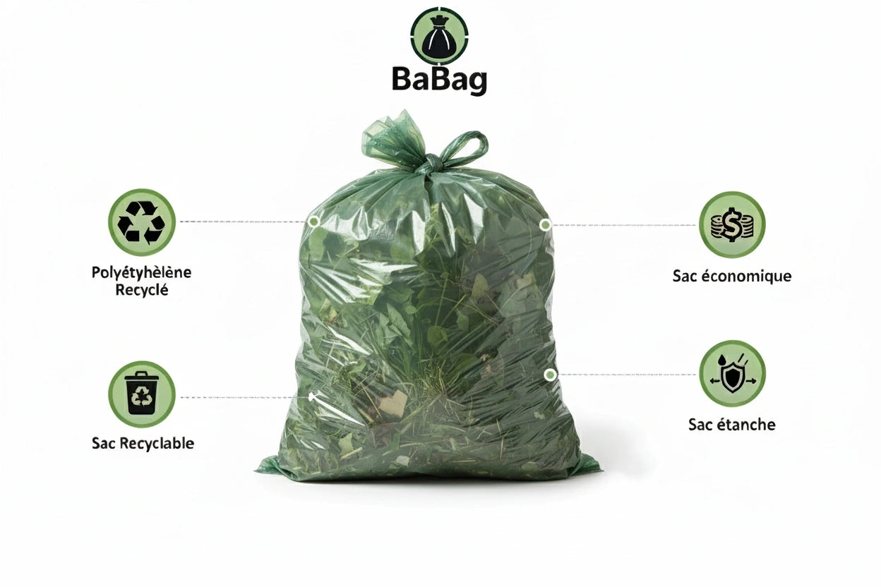 Sac poubelle - 110L - Vert - 200 sacs - 40µ