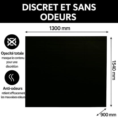 Housse pour conteneur-1000/1100L-Noir-50sacs-30µ