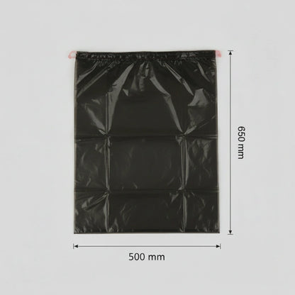 Sac poubelle à lien coulissant - 30L - Noir - 500 sacs - 23µ