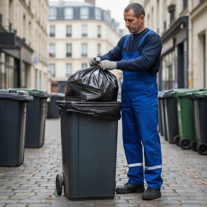 Sac pour conteneur - 120L - Noir - 100 sacs - 35µ