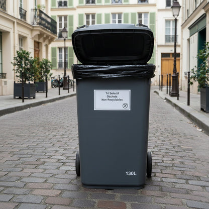 Sac poubelle - 130L - Noir - 200 sacs - 20µ