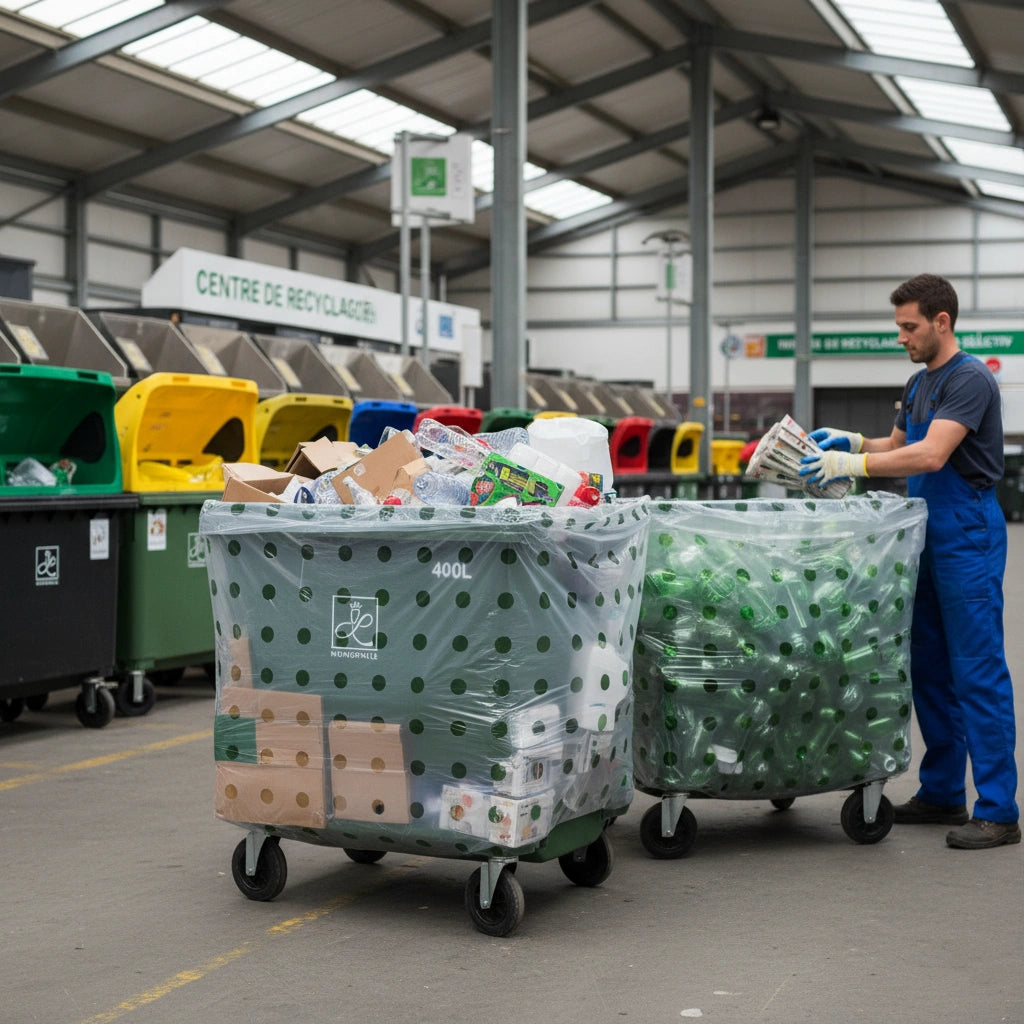 Housse pour conteneur - 400L - Macro Perforée - Transparent - 100 sacs