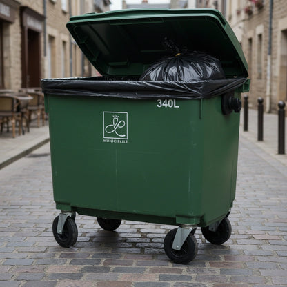 Housse pour conteneur - 340L - Noir - 100 sacs - 30µ