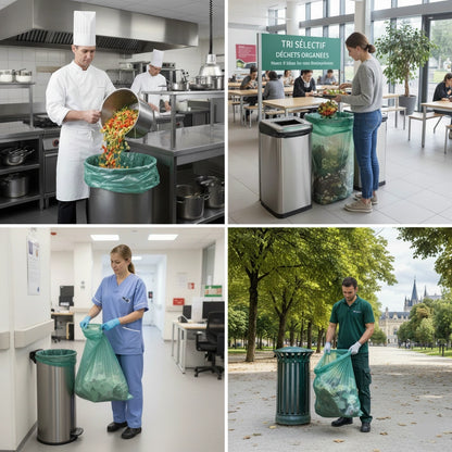 Sac poubelle - 110L - Vert - 200 sacs - 40µ