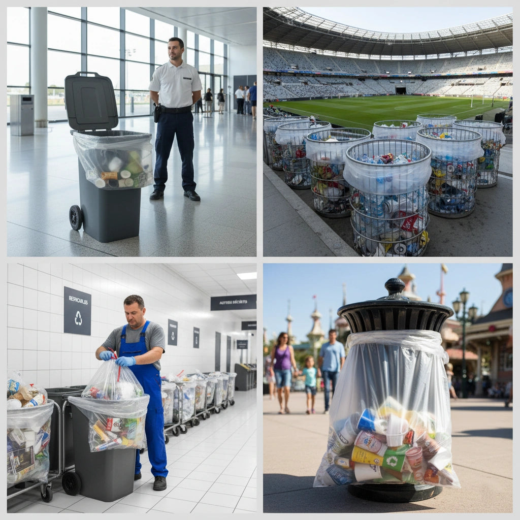 Sac poubelle - 130L - Transparent - 100 sacs - 40µ