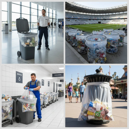 Sac poubelle - 130L - Transparent - 100 sacs - 40µ