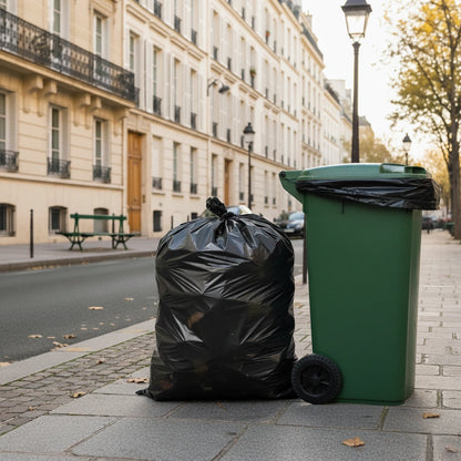 Housse pour conteneur - 360L - Noir - 100 sacs - 30µ