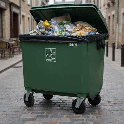 Sac pour conteneur - 340L - Noir - 100 sacs - 55µ