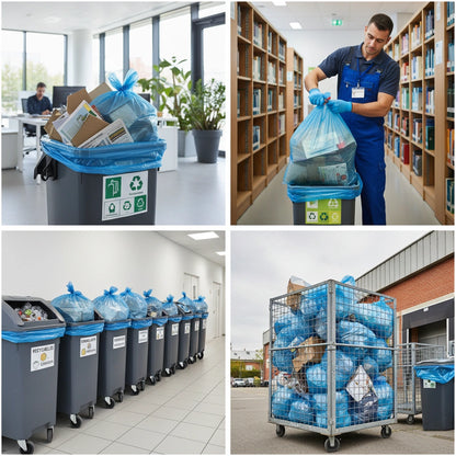 Sac poubelle - 110L - Bleu - 200 sacs - 40µ